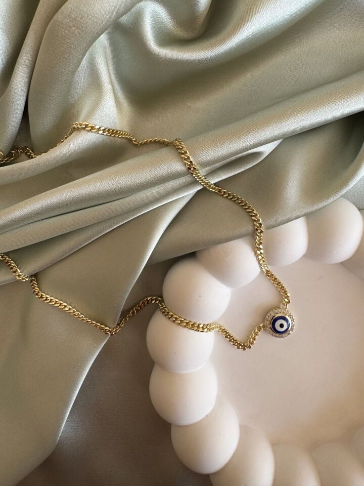 Nazar Boncuklu Zincir Kolye