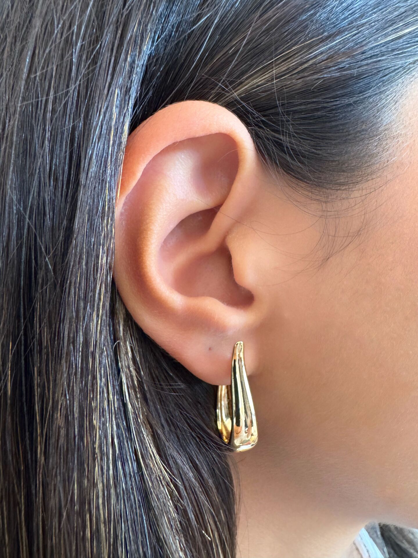 Su Damlası Gold Küpe