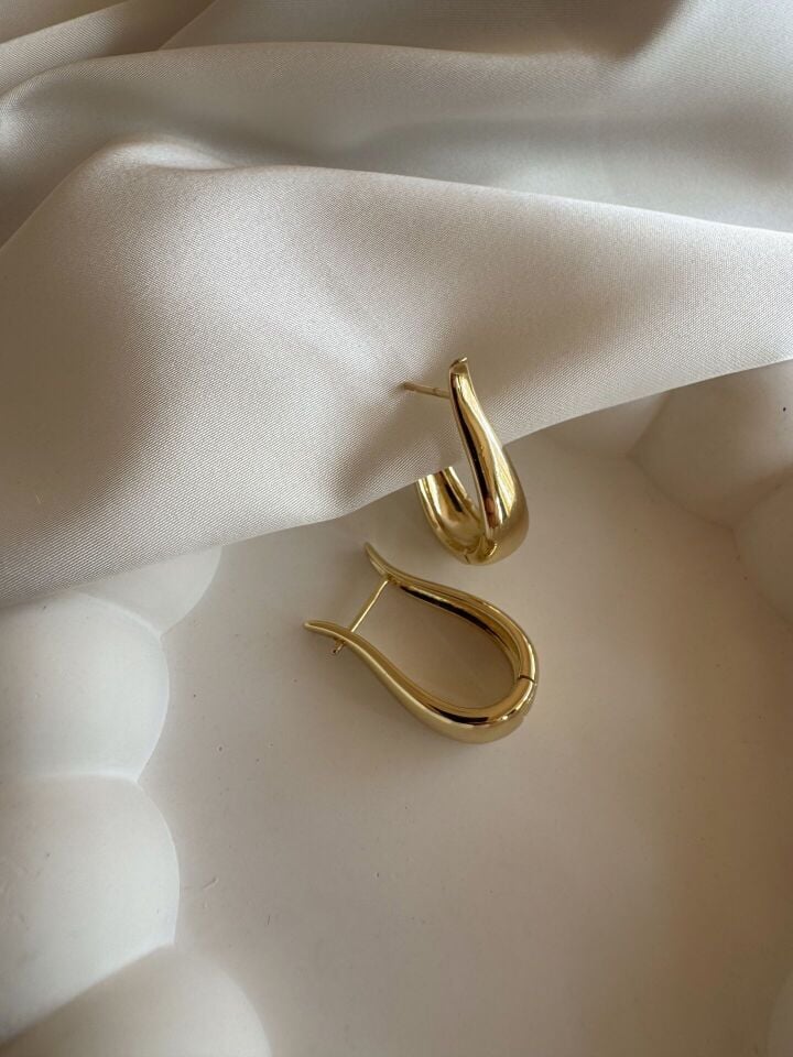 Su Damlası Gold Küpe