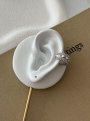 Üçgen Detay Parıltılı Silver Earcuff