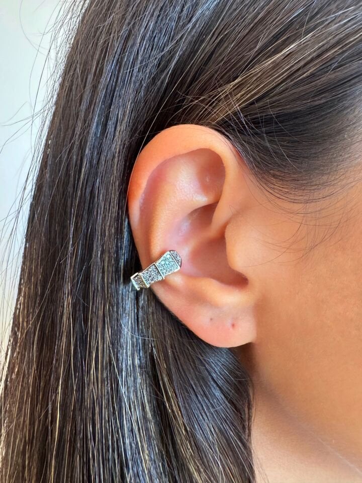 Şerit Taşlı Silver Earcuff