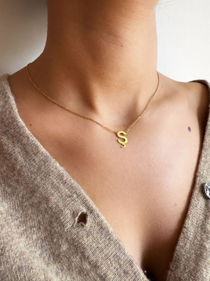 925 Ayar Gümüş Harf Kolye