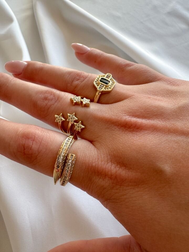 Vintage Zümrüt Taşlı Yüzük