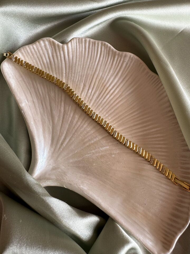 Zirkon Taşlı Kum Tanesi Bileklik