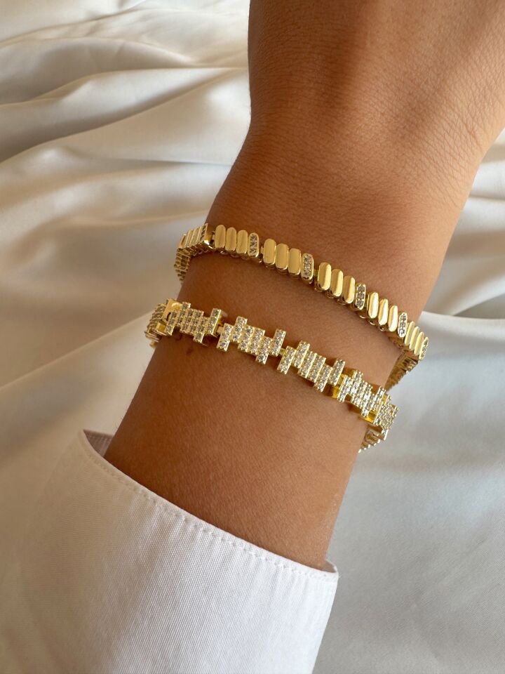 Zirkon Taşlı Kum Tanesi Bileklik