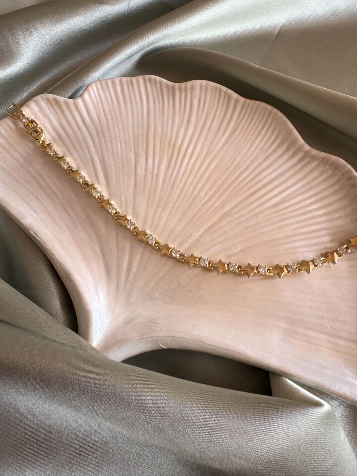 Zirkon Taşlı Yıldız Yolu Bileklik