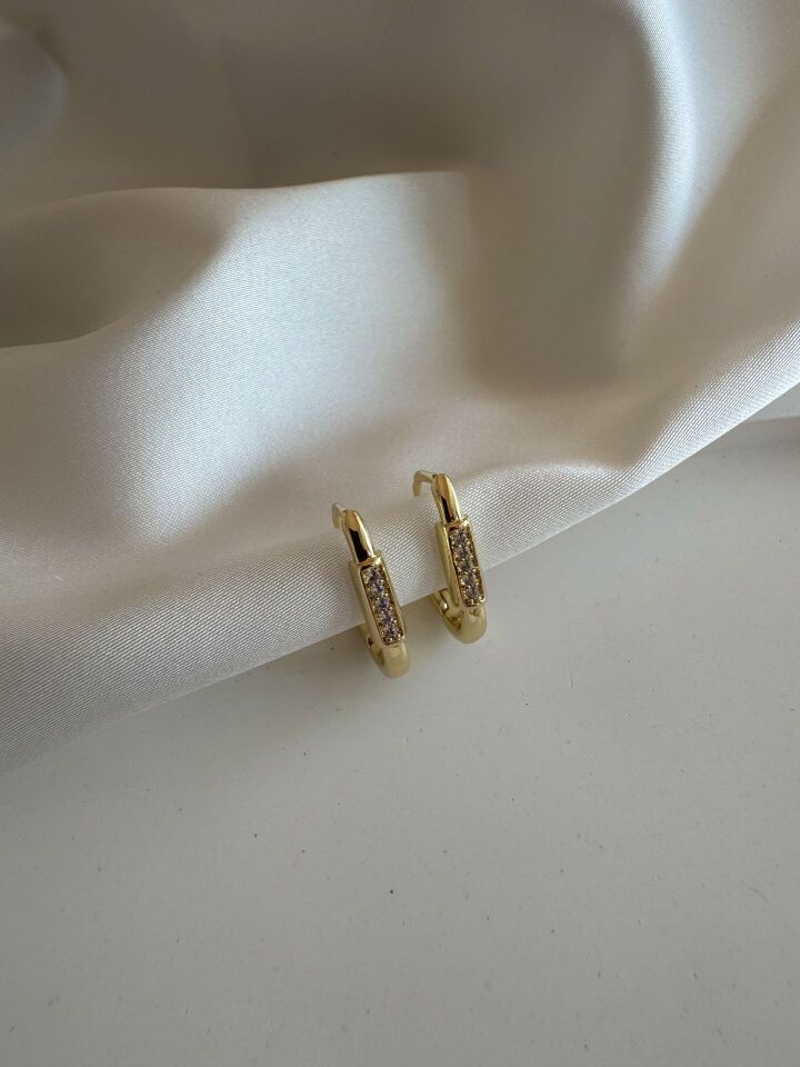 Minimal Taşlı Küpe