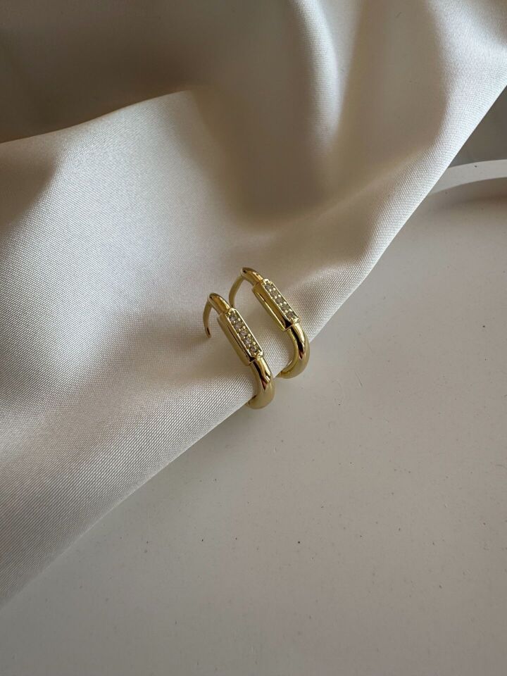 Minimal Taşlı Küpe