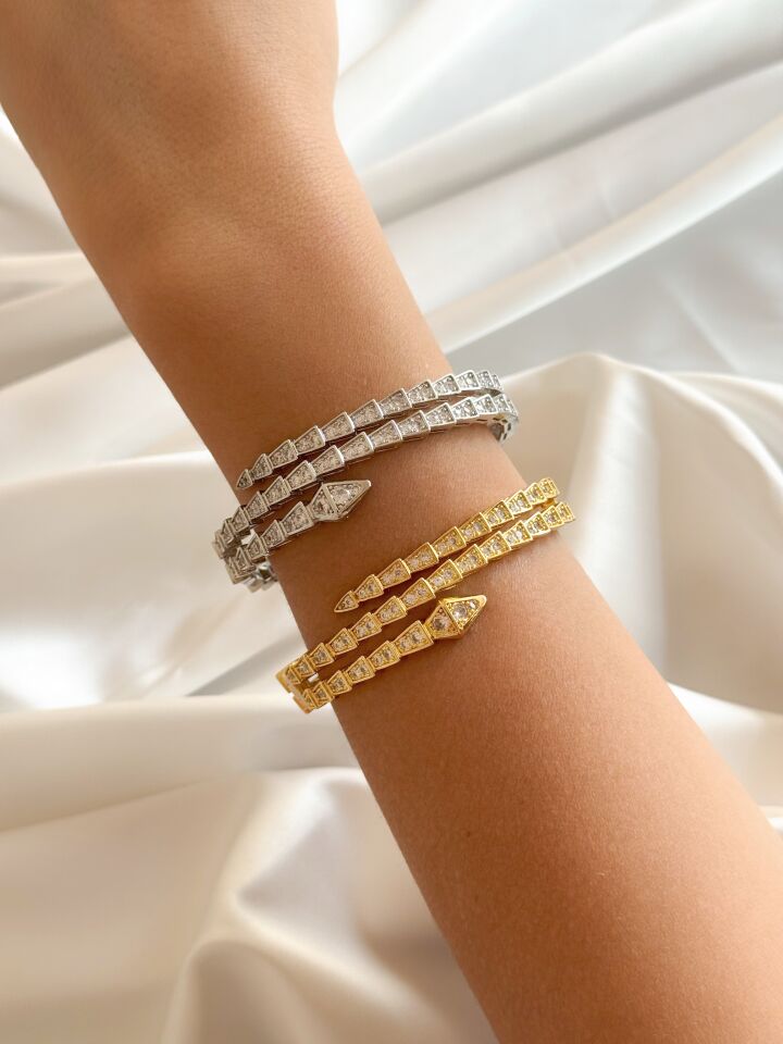 Yılan Model Gold Kelepçe