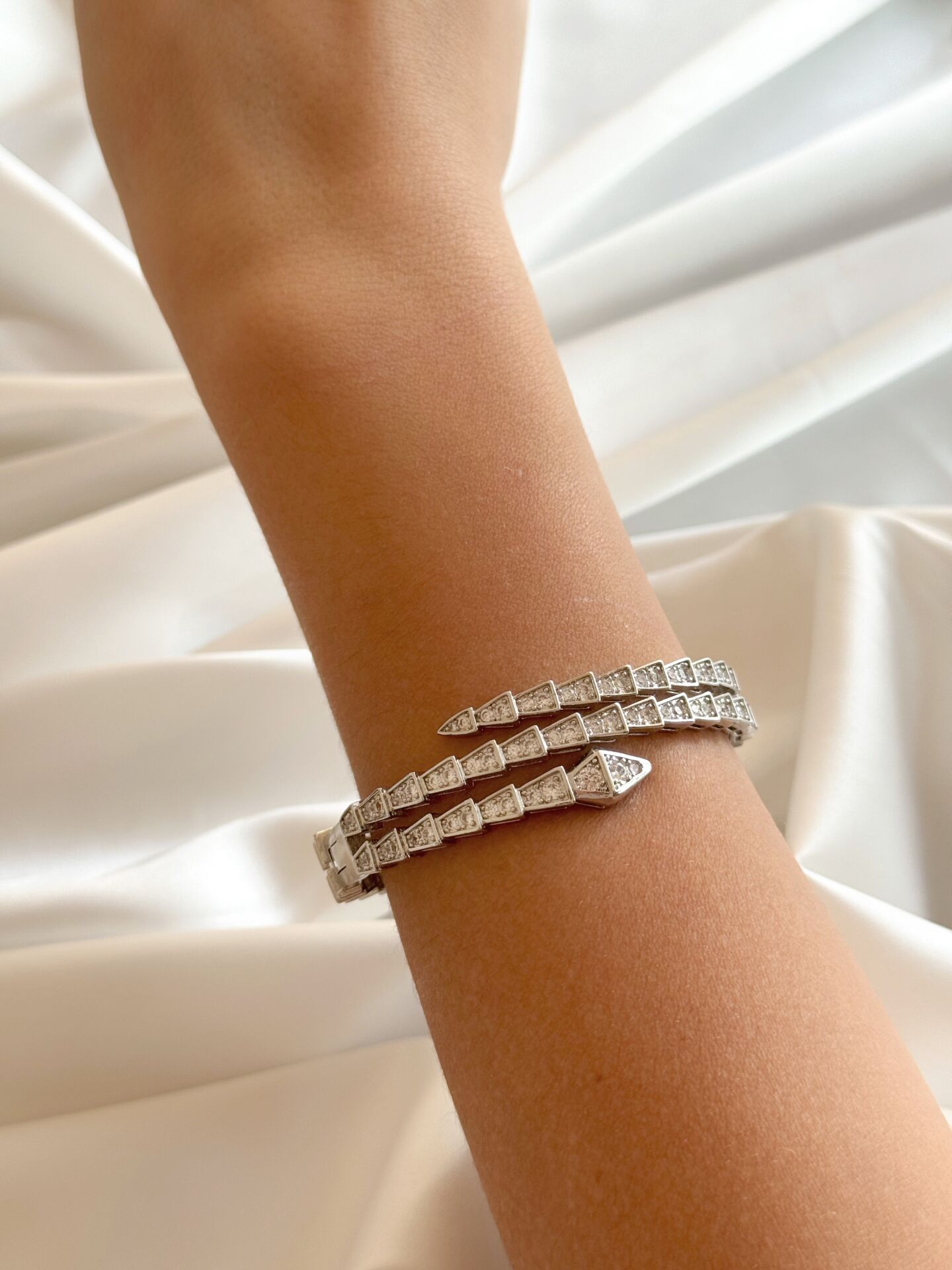 Yılan Model Silver Kelepçe