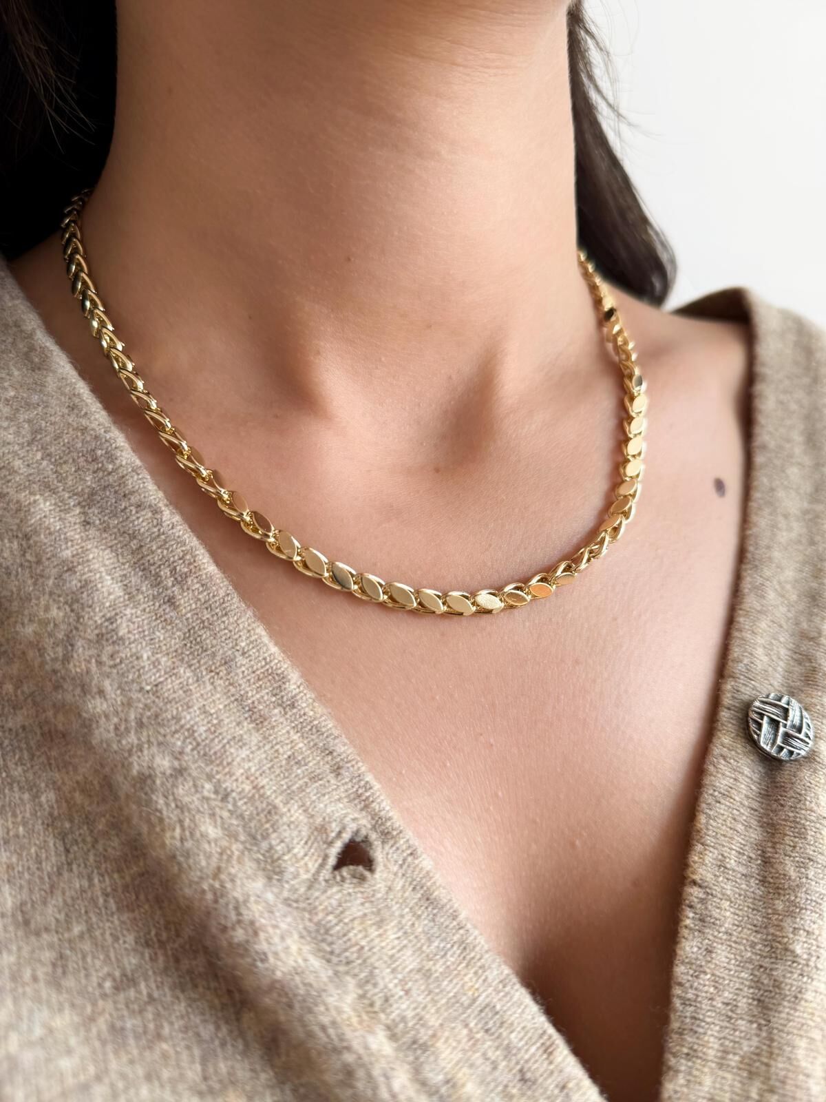 Kalın Arpa Zincir Kolye