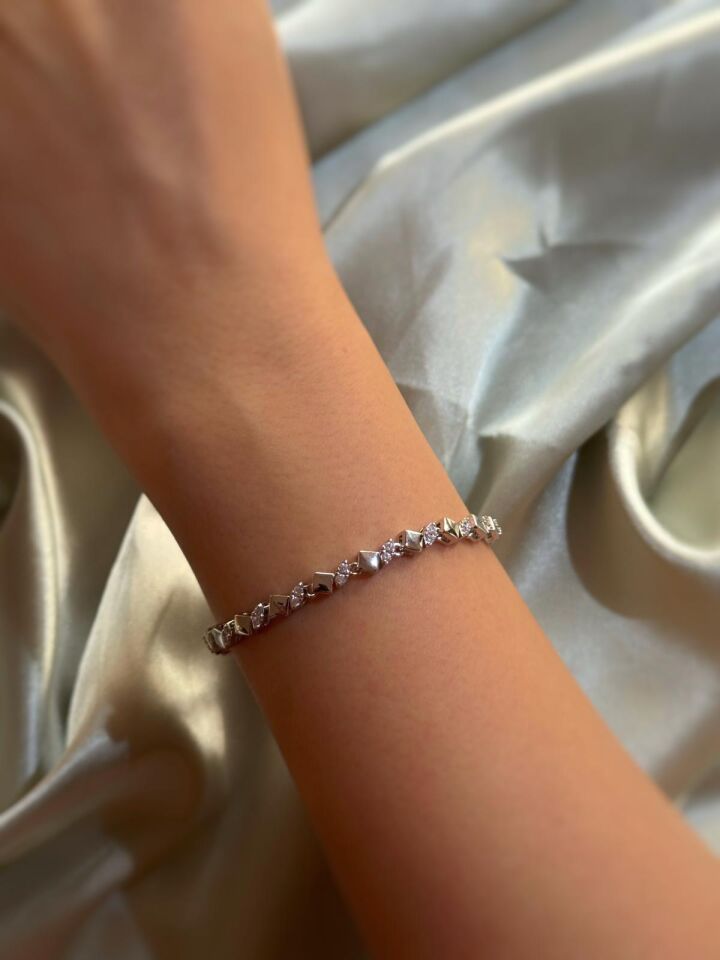 Geometrik Silver Bileklik