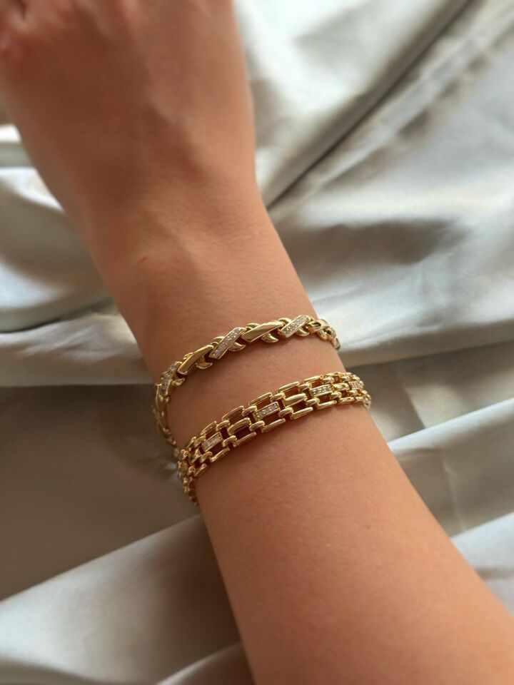 Zikzak Taşlı Bileklik