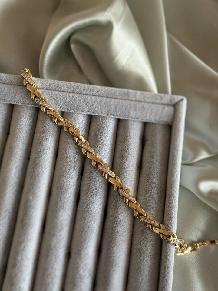 Zikzak Taşlı Bileklik