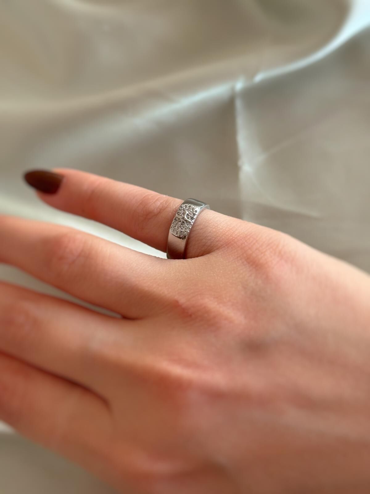 Silver Taşlı Serçe Parmak Yüzüğü