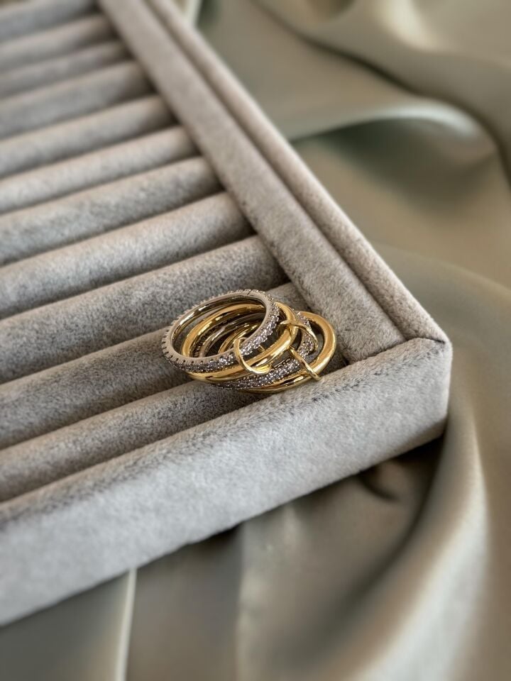 Taş Detaylı Çoklu Yüzük