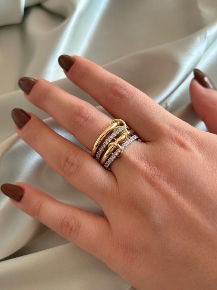 Taş Detaylı Çoklu Yüzük