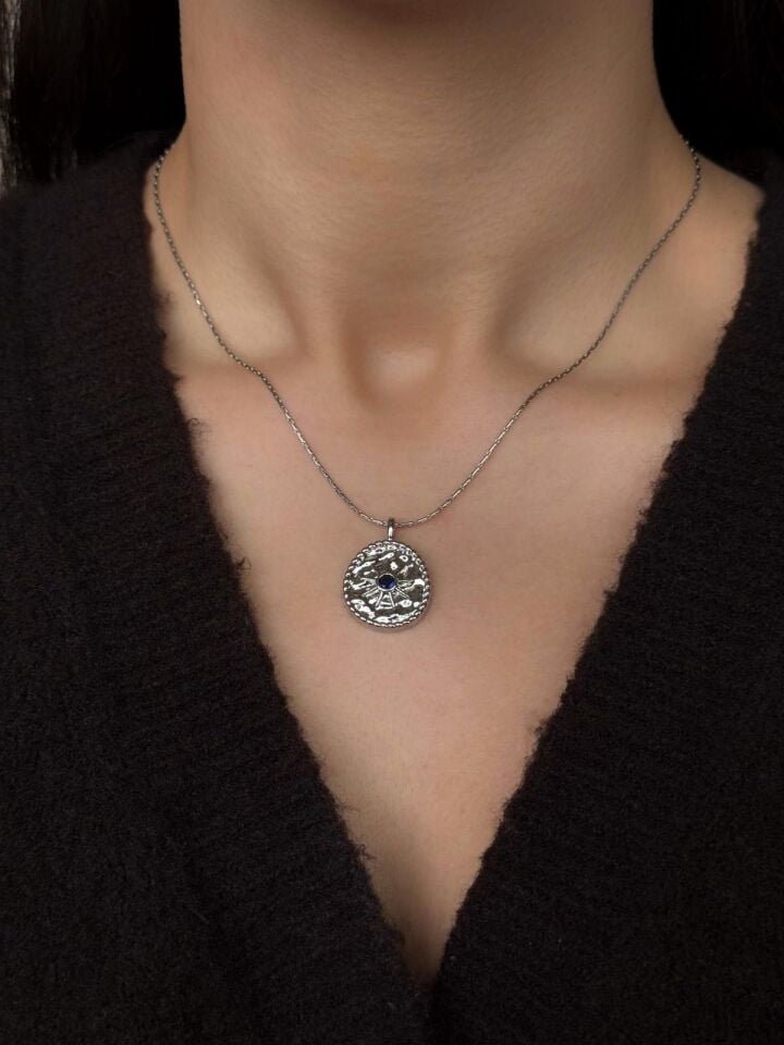 Silver Madalyon Kolye