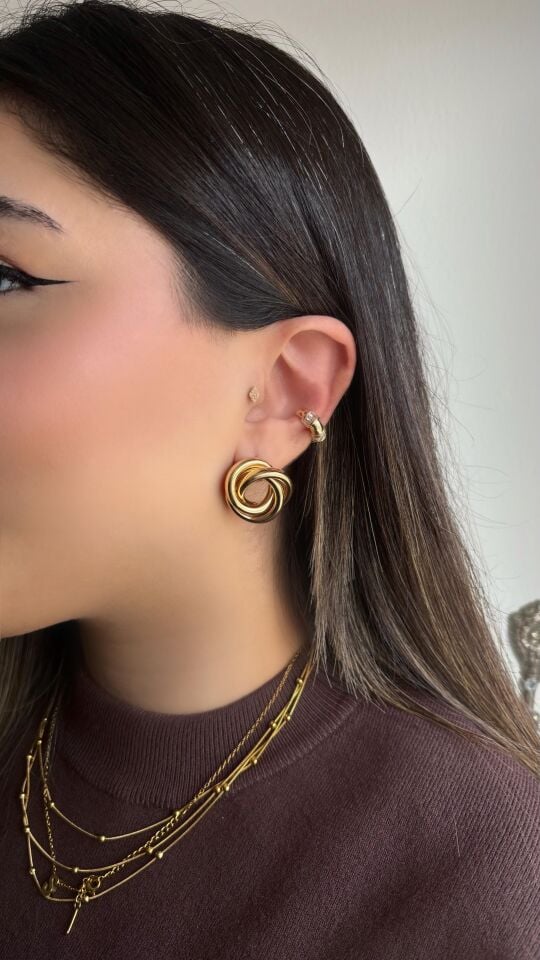 Gold Taşlı Earcuff