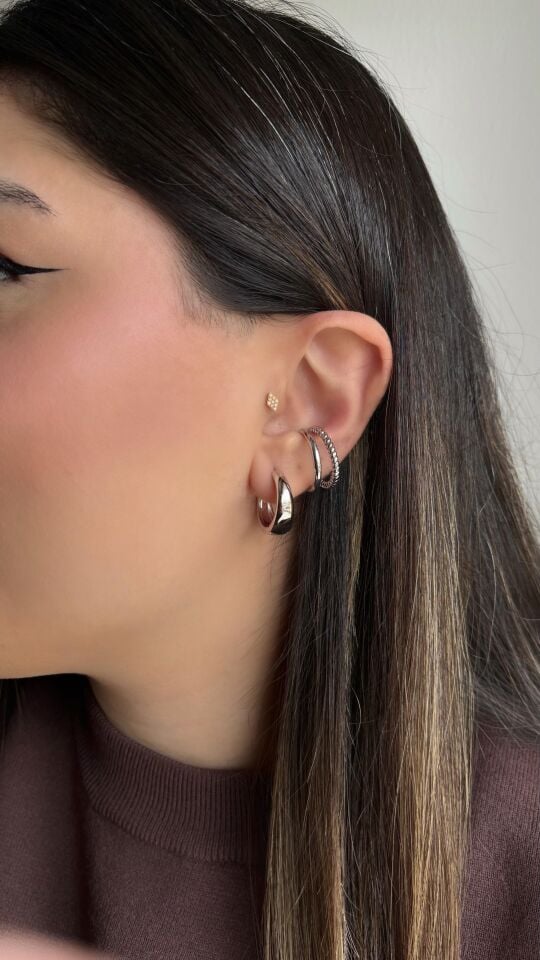 Silver Şerit Earcuff