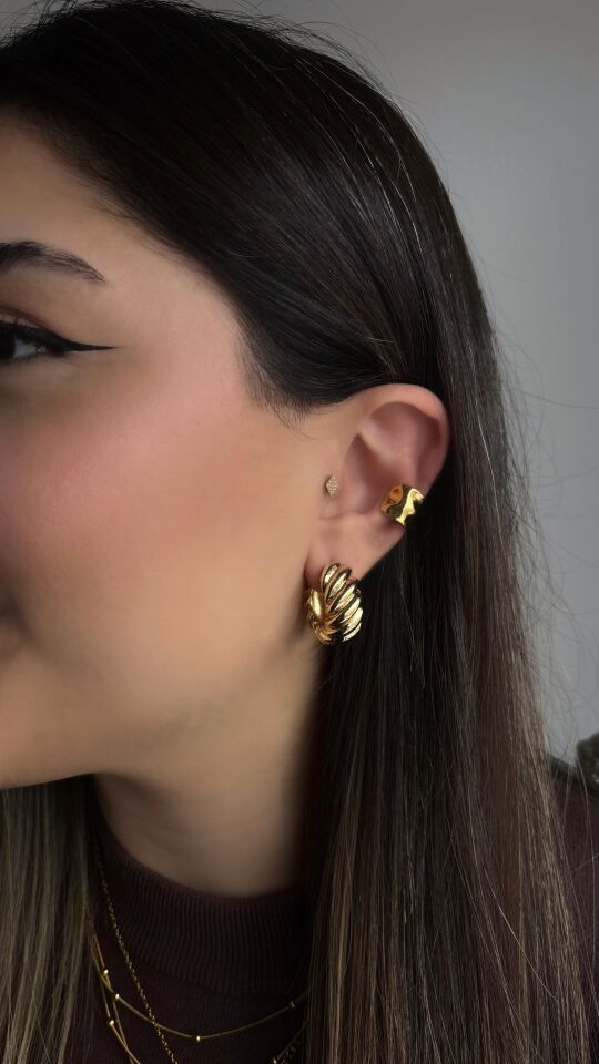 Plaka Dalgalı Earcuff
