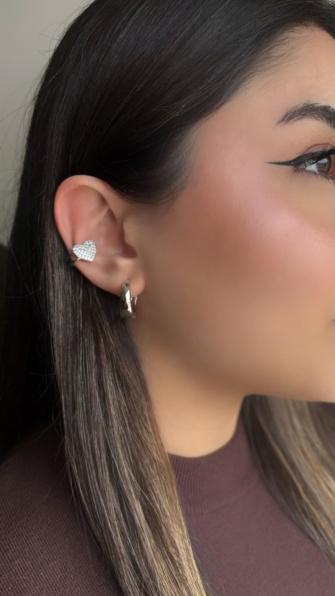 Silver Love Earcuff