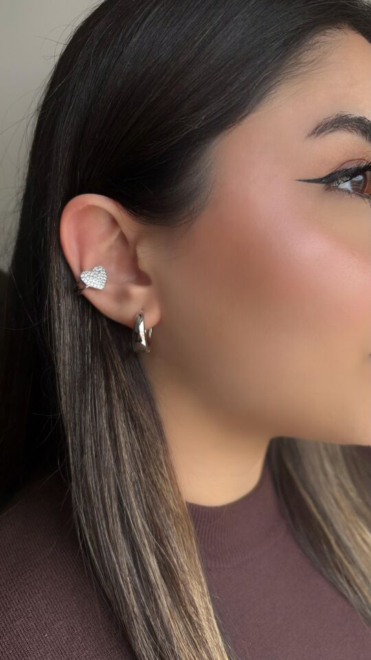 Silver Love Earcuff